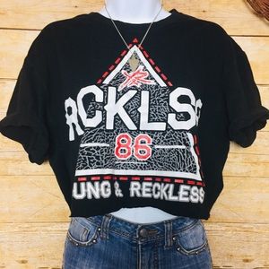 Young & Reckless Black 86 Triangle Crop Top